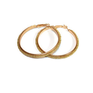 Gold Bead Hoop Earrings, Seed bead hoop earrings